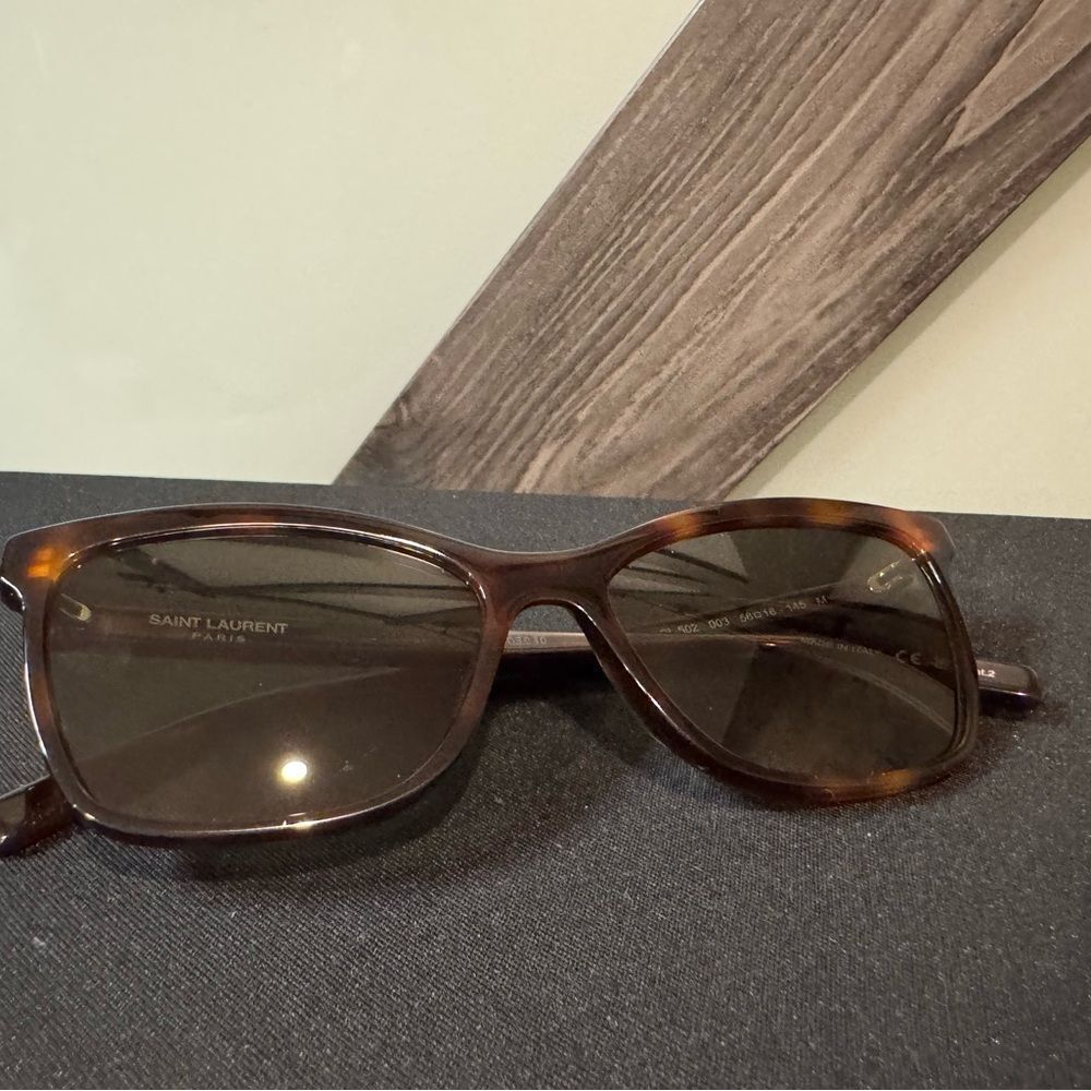 Saint Laurent Cat Eye Tortoise Sunglasses - Picture 2 of 4